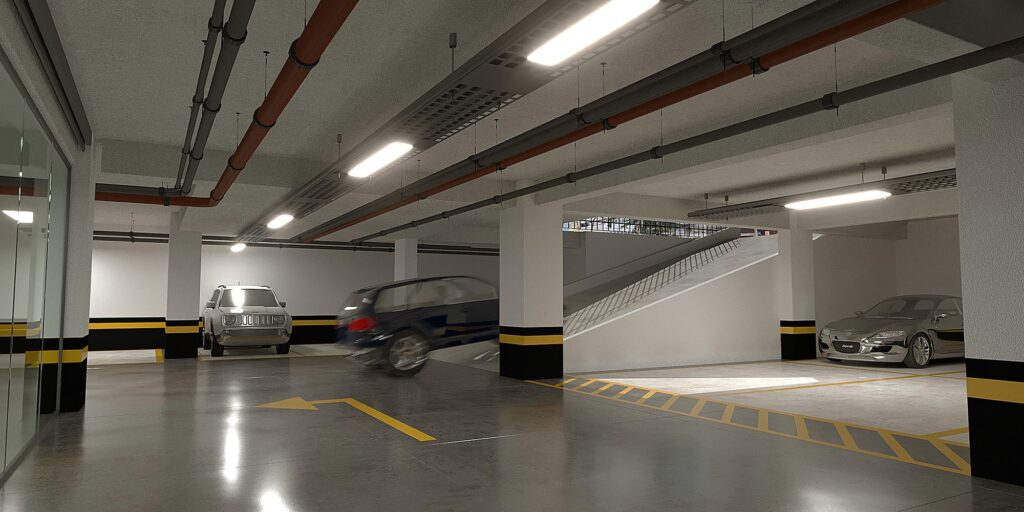 Perspectiva da nova rampa de acesso ao estacionamento